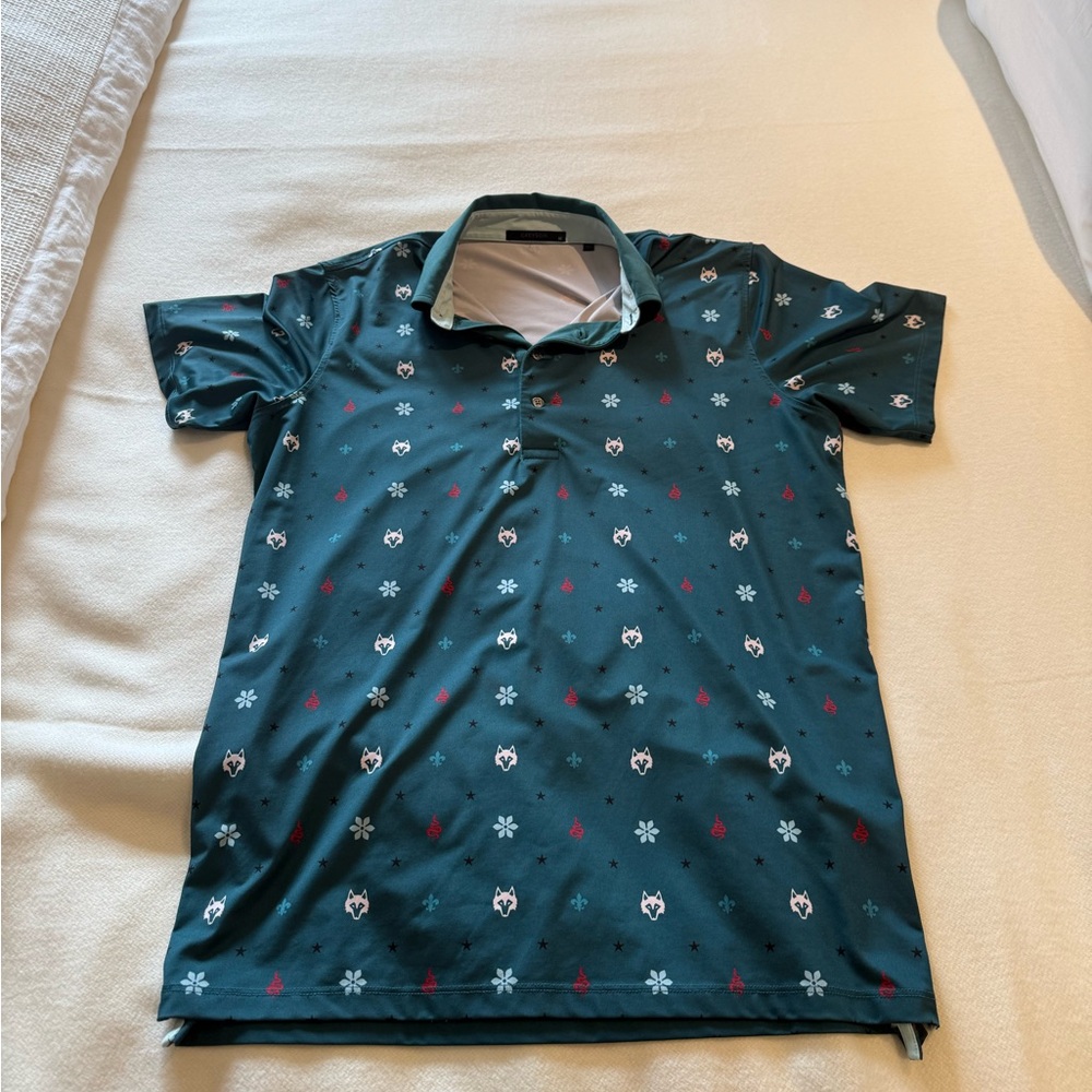 Greyson Short-Sleeve golf Polo with Red & White Accents